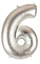 40 in. Silver #6 Foil Balloon