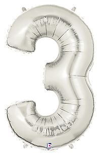 40 in. Silver #8 Foil Balloon