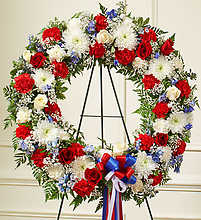 Red White and Blue Standing Wreath