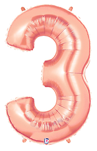 40 in. Rose Gold #3 Foil Balloon