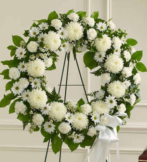 All White Standing Wreath