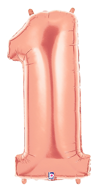 40 in. Rose Gold #9 Foil Balloon