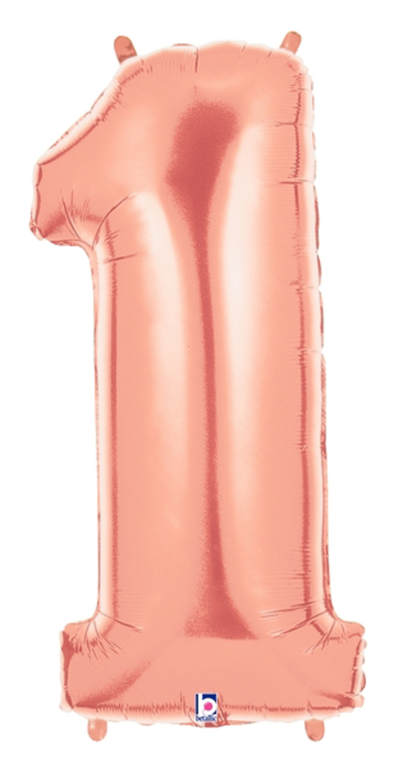 40 in. Rose Gold #1 Foil Balloon