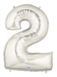 40 in. Silver #3 Foil Balloon