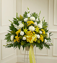 Yellow and White Sympathy Basket