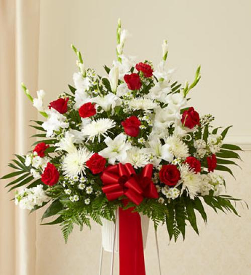 Red and White Sympathy Basket